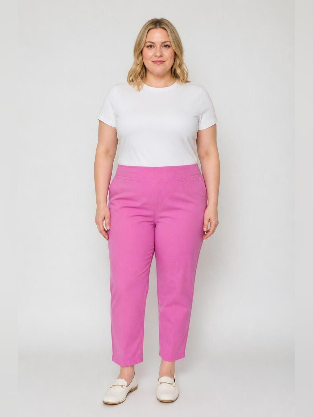 new directions Petite 14P Hot Pink/Purple Ankle-Length Straight Pants